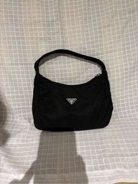 Prada Black Nylon Mini Hobo Bag